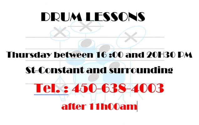 drum lesson professionnal drum lesson beginner drum lesson advance cegep st-constant candiac delson chateauguay